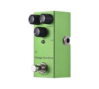 Efector de overdrive vintage para guitarra eléctrica, miniefector de overdrive vintage para guitarra, control de bypass real, volumen y tono, carcasa de aluminio verde para