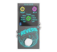Efector de reverberaciones de guitarra de un solo bloque, reverberaciones digitales, pedal de efecto de guitarra, 9 modos, pedal de efecto de guitarra