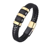 EFEMIR A Mi Hijo: Sé Fuerte, Sé Valiente, Sé Tú, Sé Rudo Pulsera De Cuero Todos Los Días, Pulsera De Acero Inoxidable Trenzada Hecha A Mano (165MM)