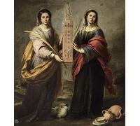 EfeMir Cuadros Modernos Impresión de Carteles Famoso Santas Justa y Rufina de Bartolomé Esteban Murillo para decoración de paredes 60x90cm