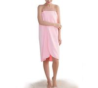 EFEMIR Womens SPA Wrap Pure Color Cover Up Tower Beach Swimming SPA, Shower, Bath and Gym Towel with Snaps Pink