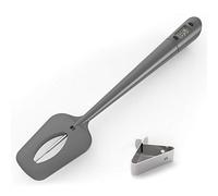 Efeng Espátula de termómetro para dulces con clip para olla, espátula de chocolate gris de silicona con termómetro integrado, termómetro de caramelos, cuchara termómetro para chocolate, dulces, cremas