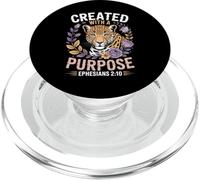 Efesios 2:10 Verso bíblico Cristiano Leopardo Floral PopSockets PopGrip para MagSafe