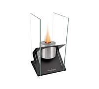EFESTO Chimenea de bioetanol biochimenea de Mesa con Cristales Laterales (Negro)
