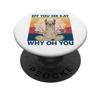 Eff You See Kay Why Oh You Divertido amante del yoga de llama vintage PopSockets PopGrip Adhesivo