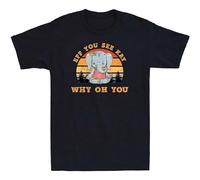 Eff You See Kay Why Oh You Funny Elephant Yoga Lover Vintage Men's T-Shirt Black M