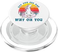 EFF You See Kay Why Oh You Funny Retro Unicorn Yoga PopSockets PopGrip para MagSafe