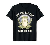 Eff You See Kay Why Oh You Zen Meditating Frog Funny Camiseta gráfica económica