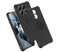 Effcotuo Funda Compatible con Xiaomi Mi 14T 5G Cover Cristal Templado Protector de Pantalla, Forma de Gota de Agua Ultra Fina Silicona Fibra de Carbon TPU Protector Anti-Choque