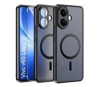 Effcotuo Funda Magnética para Vivo V60 Lite 5G Case con MagSafe con 1 Piezas Protector de Pantalla Cristal Templado, Acrílico Carcasa Respaldo Translúcida Mate Antigolpes Cover