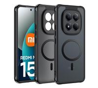 Effcotuo Funda Magnética para Xiaomi Redmi Note 15 Pro 4G [No para 5G] Case Compatible con MagSafe, Funda de Silicona Flexible + Acrílico Carcasa Respaldo Translúcida Mate Slim Cover (Negro)