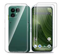 Effcotuo Funda para Fairphone 6 Cover con 2 Piezas Protector de Pantalla para Cristal Templado Protector de Pantalla Transparente Carcasa Transparente Silicona TPU Funda Case