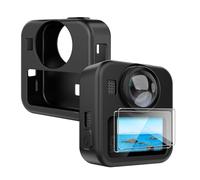 Effcotuo Funda para GoPro MAX 2/GoPro MAX2 Case para Protector de Pantalla de Cristal Templado Accesorios de Silicona Cámara Funda Protectora Suave Funda de protección Integral a Prueba de Golpes