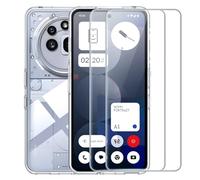 Effcotuo Funda para Nothing Phone 3a Pro Cover con 2 Protector de Pantalla Cristal Templado Case Transparente Protectora de Silicona TPU Funda
