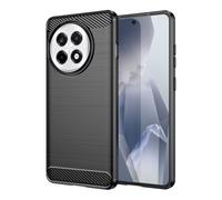 Effcotuo Funda para OnePlus 13R 5G Cover Fibra de Carbono Carcasa Protectora Antigolpes, Suave TPU Silicona Caso Anti-Choques Case Cover - Negro