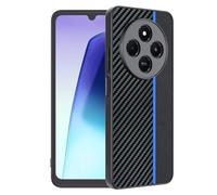 Effcotuo Funda para Xiaomi Redmi 14C/Poco C75/Redmi A4 5G Cover Fibra de Carbono Carcasa Protectora Antigolpes, Suave TPU Silicona Caso Anti-Choques Case Cover - Negro