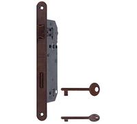 effedielle® Cerradura patent grande AGB con frontal de 22 mm de entrada 50 mm de acabado bronce. La clásica cerradura de embutir para puertas interiores, producto original