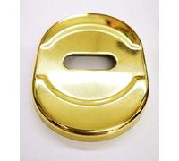 effedielle Placa de aluminio con orificio de doble mapa, color dorado brillante, placa para puerta blindada, placa-tachuelas ATRA-DIERRE (mm.h.86x62) Compatible con otras marcas de cerraduras