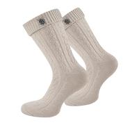 Effeet 1 par de calcetines cortos para traje regional para hombre y mujer con pin, medias perfectas para el Oktoberfest, Mezcla natural con pin de edelweiss extraíble, 47-50