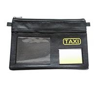 effektivo Bolsa de Taxi para Documentos y Documentos de vehículo con Varios Compartimentos y Logotipo de Taxi, Color Negro, Negro, 30 x 1 x 20 cm, Clásico