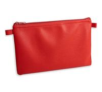 effektivo Funda de piel sintética con cremallera, 27 x 17 cm, apta para documentos de hasta DIN A5, color rojo