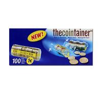 effektivo Fundas de plástico para monedas de 1 euro de PET con ranuras para contar rápidamente las monedas, caja de 100 unidades