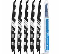 EffektWerk - Hojas de sierra recíproca para madera - 5 piezas - Hojas de sierra de sable de acero HCS de 9"/230 mm para cortar madera y plástico - 6 TPI (dientes por pulgada)