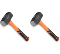 EffektWerk - Mazo - 2 kg / 4,4 lb - Mazo pequeño con mango de fibra de vidrio de 24 cm y cabeza de acero forjado para trabajos de demolición (Paquete de 2)
