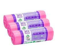 EFFENNE group - 90 bolsas de basura perfumadas rosa 35x45 cm para recogida selectiva de residuos en interiores - Bolsas de plástico para el cubo de basura del baño o la cocina.