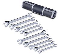 EFFICERE Juego de llaves de tuerca acampanadas, bolsa (juego métrico y SAE, 10 piezas)