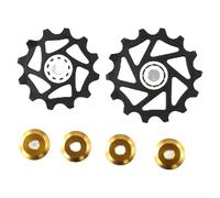 Efficient 12T+14T Jockeywheel Set, rodamientos de cerámica para desviador trasero para SRAM AXS, compatible con cadenas de 9, 10, 11 velocidades, mejora el rendimiento (dorado)