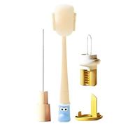 Efficient Bottle Brush - Cup Washing Tools | Cleaner Set with Sponge Scrubber, Washing Wand with Flexible Reach, Bottle Accessory For Glass Mug Cup Decanter For Kitchen Travel Cleaning