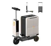 Efficieran Maleta Scooter Ride-On 3-in-1 con Batería Extraíble TSA, Puerto USB Y Capacidad 120 kg / 264.55 LB, Equipaje Ligero para Viajes Diarios Y Aeropuertos(Silver)