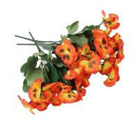 EffiFish 3 paquetes de pensamientos artificiales realistas, flores de seda resistentes a la intemperie para uso en interiores y exteriores, plantas falsas vibrantes para caja de jardín (rojo atardecer