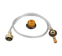 EffiFish Adaptador de cilindro de gas para estufa de camping, aleación de cobre y aluminio, para adaptador de recarga de butano GLP con válvula de llenado de salida para tanques de gas planos