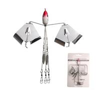 EffiFish Alabama Rig With Spinner Blades 25G 17Cm Umbrella Lure Set For Bass Pike Freshwater Fishing(Red Head White)