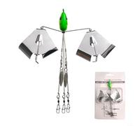 EffiFish Alabama Rig With Spinner Blades 25G 17Cm Umbrella Lure Set For Bass Pike Freshwater Fishing(Cabeza Verde Amarillo)