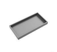 EffiFish Bandeja organizadora de silicona para encimera para baño, plato de tocador impermeable para cosméticos y artículos de tocador, color gris, 30 x 12,5 cm (gris, 20 x 10 cm)