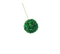 EffiFish Bola de topiario artificial con cadena colgante, planta de plástico resistente a la intemperie para patio al aire libre, jardín, decoración de boda, verde (1 paquete) (A 13 cm)