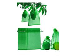 EffiFish Bolsas de protección de frutas, con cordón de nailon que cubre la red de barrera transpirable reutilizable para tomates, uvas, manzanas (10 x 12 cm, 50 unidades)