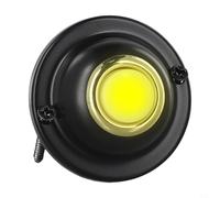 EffiFish Botón redondo de metal con cable para timbre, con luz LED constante, para entrada de puerta delantera, negro, espacio entre agujeros de tornillo de 1.5 pulgadas, diseño de repuesto resistente