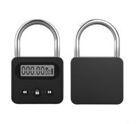 EffiFish Candado de seguridad de metal recargable por USB, con pantalla LCD, para autocontrol, máximo 999 horas, sincronización automática para desbloqueo