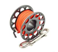 EffiFish Carrete de buceo de aleación de aluminio con broche de perno de acero inoxidable 316, carrete de dedo compacto para despliegue de línea SMB de 15 m o 30 m (30 m gris)