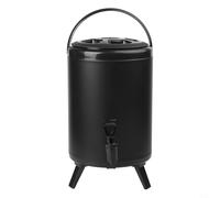 EffiFish Contenedor de bebidas aislado, cubo térmico de gran capacidad para bebidas calientes y frías, dispensador de camping al aire libre (10 L, negro)
