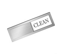 EffiFish Etiqueta magnética de estado del lavavajillas, letrero deslizante ajustable para indicador de limpieza/sucio, decoración de cocina acrílica, negro plateado, 7 x 2 pulgadas (ZTP004: ASilver)