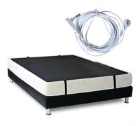 EffiFish Funda de colchón de cuero conductor para puesta a tierra, sábana de conexión a tierra para cama, soporte para dormir con cable de 15 pies, funda de colchón de conexión natural negra, 68 x 180