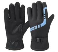 EffiFish Guantes de motocicleta impermeables para pantalla táctil de invierno con forro polar térmico y agarre antideslizante, 1 par para montar (azul)