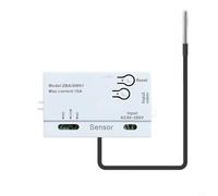 EffiFish Interruptor de temperatura inteligente para zigbee con sensor impermeable, entrada AC85-265V, monitoreo en tiempo real para incubadora de cervecería casera invernadero a través de tuya(A)