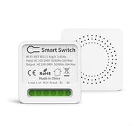 EffiFish Interruptor inteligente, control remoto Wi-Fi y módulo de 2 vías activado por voz para Tuya y aplicación Smart-Life, 42.5 x 42.5 x 20 mm, blanco (16 A)