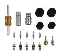 EffiFish Juego de 19 piezas de válvula de aire acondicionado, para R134a AC Service Port Seal Herramienta de reparación de automóviles Latón Aluminio